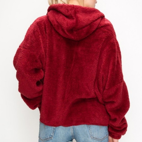 BURGUNDY SOOOO SOFT HOODIE - Picture 3 of 3